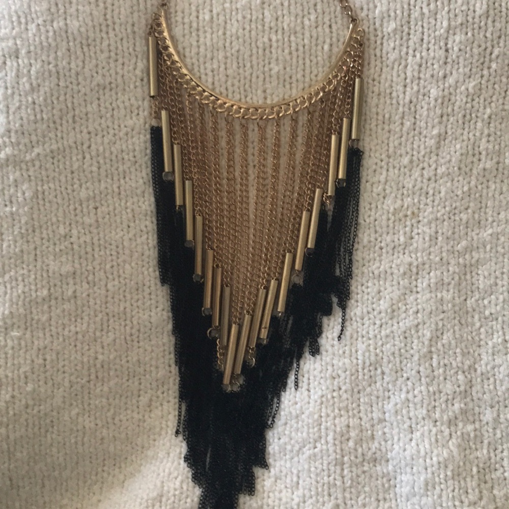 Gold and black necklace